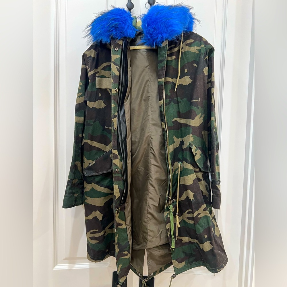 RARE Peri Luxe Camo Parka with Fur